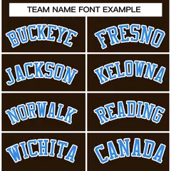 Brown Powder Blue-White Varsity Full-Snap Letterman Jacket 5