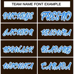 Brown Powder Blue-White Varsity Full-Snap Letterman Jacket 5