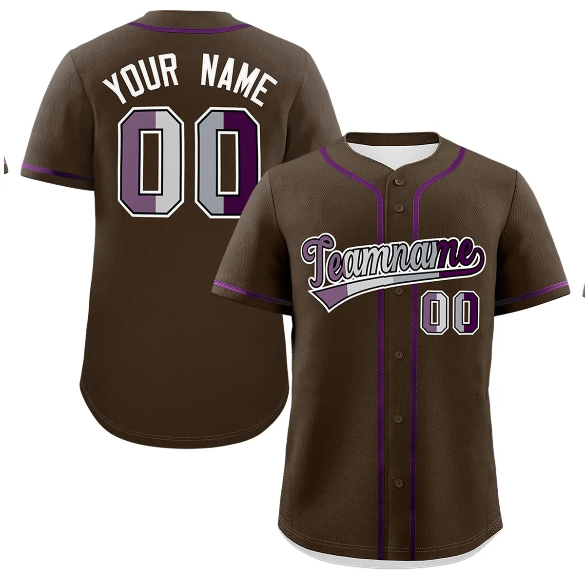 Brown Purple Classic Pride Month Genderless Baseball Jersey