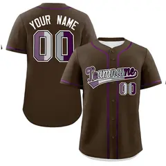Brown Purple Classic Pride Month Genderless Baseball Jersey