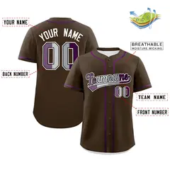 Brown Purple Classic Pride Month Genderless Baseball Jersey 2