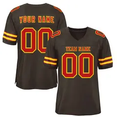 Brown Red-Gold Classic Authentic Football Jersey 1