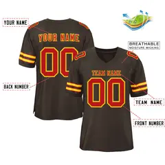 Brown Red-Gold Classic Authentic Football Jersey 2