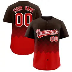 Brown Red Grid Blur Pattern Baseball Jersey 1