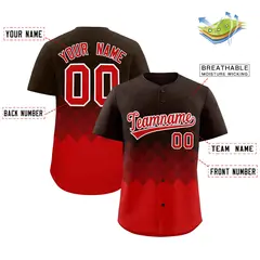 Brown Red Grid Blur Pattern Baseball Jersey 2