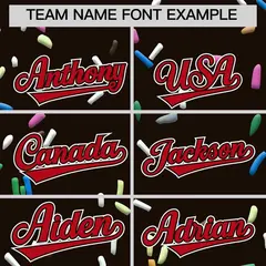 Brown Red Ice Cream Pattern V-Neck Hockey Jersey 3