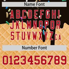 Brown Red Ice Cream Pattern V-Neck Hockey Jersey 4