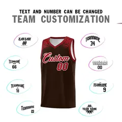 Brown Red Indians Print Basketball Uniform Jersey 4