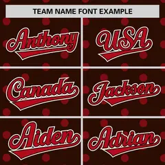 Brown Red Polka Dot Graffiti Authentic Baseball Jersey 3