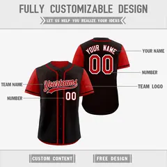 Brown Red Reversible Raglan Sleeves Baseball Jersey 3