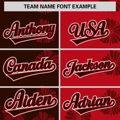 Brown Red Split Flower Graffiti Authentic Baseball Jersey 3