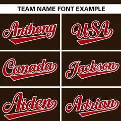 Brown Red-White Color Block Varsity Letterman Bomber Jacket 5