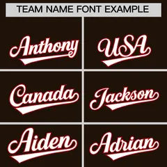 Brown Red White Full-Snap Short Sleeve Varsity Jacket 5