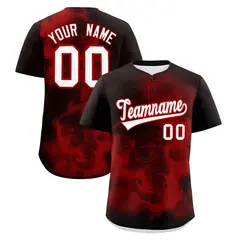 Brown Red White Skeleton Graffiti Baseball Jersey 1