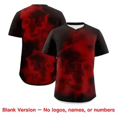 Brown Red White Skeleton Graffiti Baseball Jersey 8