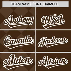 Brown Rhombus Pattern Baseball Jersey 3
