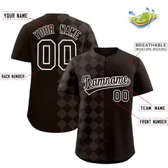 Brown Rhombus Pattern Baseball Jersey 2
