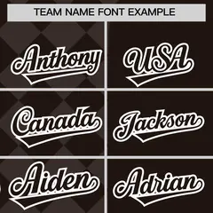 Brown Rhombus Pattern Baseball Jersey 3