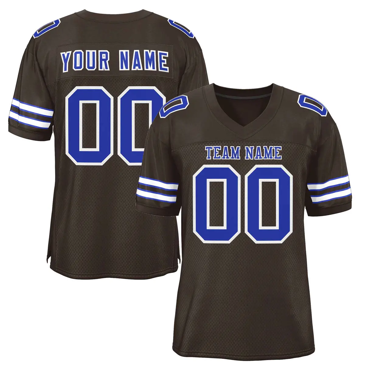 Brown Royal-White Classic Style Authentic Football Jersey