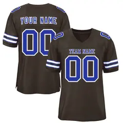 Brown Royal-White Classic Style Authentic Football Jersey 1