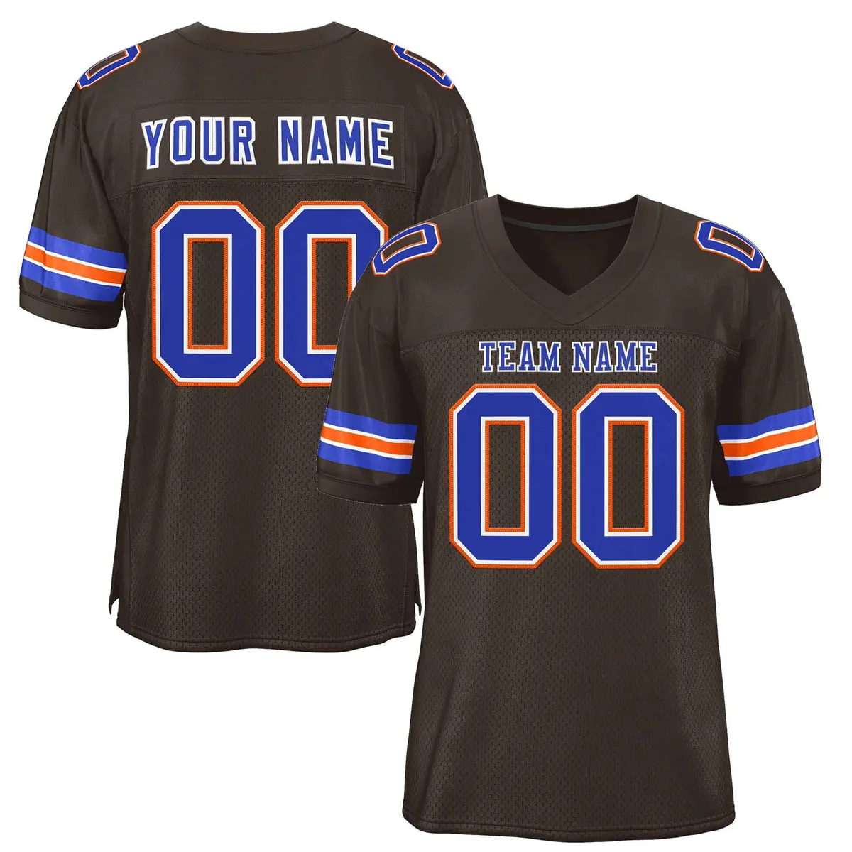 Brown Royal-White Classic Style Authentic Football Jersey