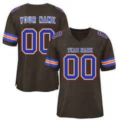 Brown Royal-White Classic Style Authentic Football Jersey 1