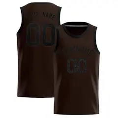 Brown Sequined Trim Athletic Basketball Jersey