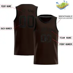 Brown Sequined Trim Athletic Basketball Jersey 2