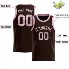 Brown Sequined Trim Athletic Basketball Jersey 2