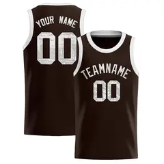Brown Sequined Trim Athletic Basketball Jersey 1