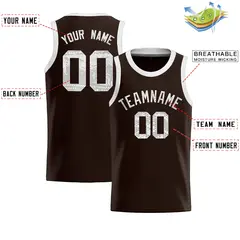 Brown Sequined Trim Athletic Basketball Jersey 2