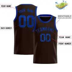 Brown Sequined Trim Athletic Basketball Jersey 2