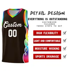 Brown Side Flame Basketball Jersey for Teams 2