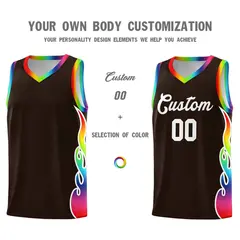 Brown Side Flame Basketball Jersey for Teams 3