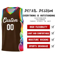 Brown Side Flame Basketball Jersey for Teams 2