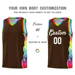 Brown Side Flame Basketball Jersey for Teams 3