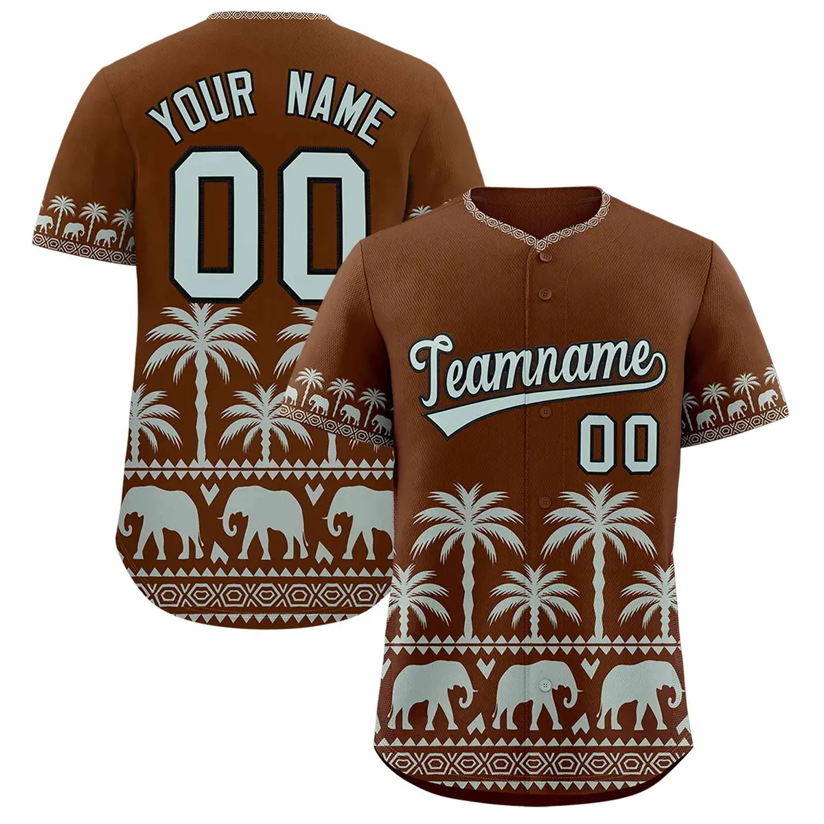 Brown Silver-Gray Graffiti Pattern Bossinia Baseball Jersey