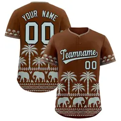 Brown Silver-Gray Graffiti Pattern Bossinia Baseball Jersey