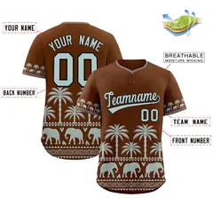 Brown Silver-Gray Graffiti Pattern Bossinia Baseball Jersey 2