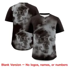 Brown Silver White Skeleton Graffiti Baseball Jersey 8
