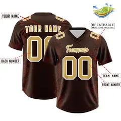 Brown Snakeskin Graffiti Pattern Authentic Football Jersey 2