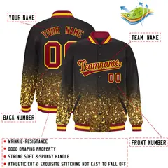 Brown Sparkle-Effect Varsity Letterman Baseball Jacket 2