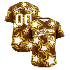 Brown Star Graffiti Baseball Jersey