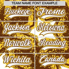 Brown Star Graffiti Baseball Jersey 7