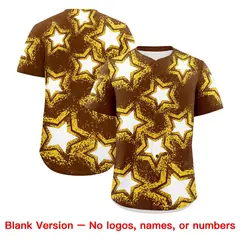 Brown Star Graffiti Baseball Jersey 9