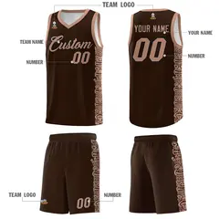 Brown Teabrown Indians Pattern Basketball Jersey 5