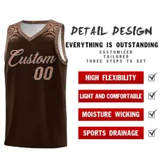 Brown Teabrown Indians Print Basketball Uniform Jersey 2