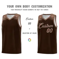 Brown Teabrown Indians Print Basketball Uniform Jersey 3