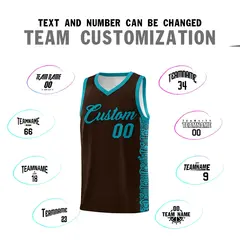 Brown Teal Indians Pattern Sports Uniform Basketball Jersey 4