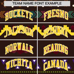 Brown Teal White Mexican Style Breathable Baseball Jersey 3